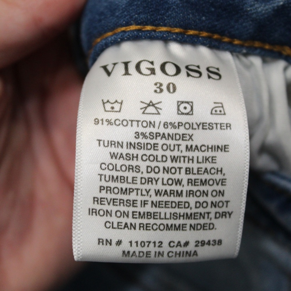 Vigoss Thompson Tomboy Jeans Size 30 Distressed Frayed Hem Light Wash Denim‎ - Picture 3 of 11